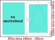 Okna FIX+OS SOFT rka 190 a 195cm x vka 150-160cm